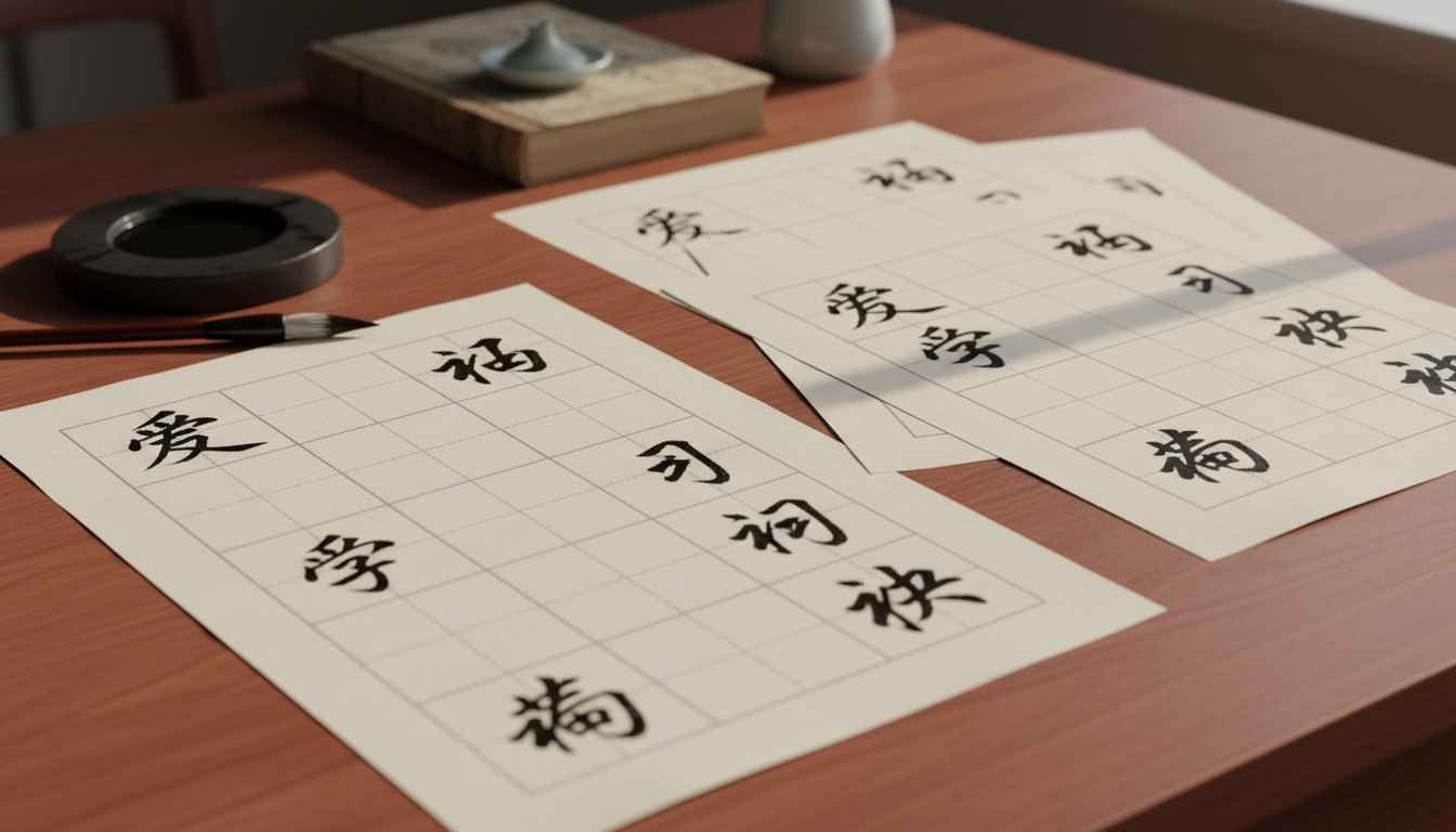 chinese character writing practice sheets