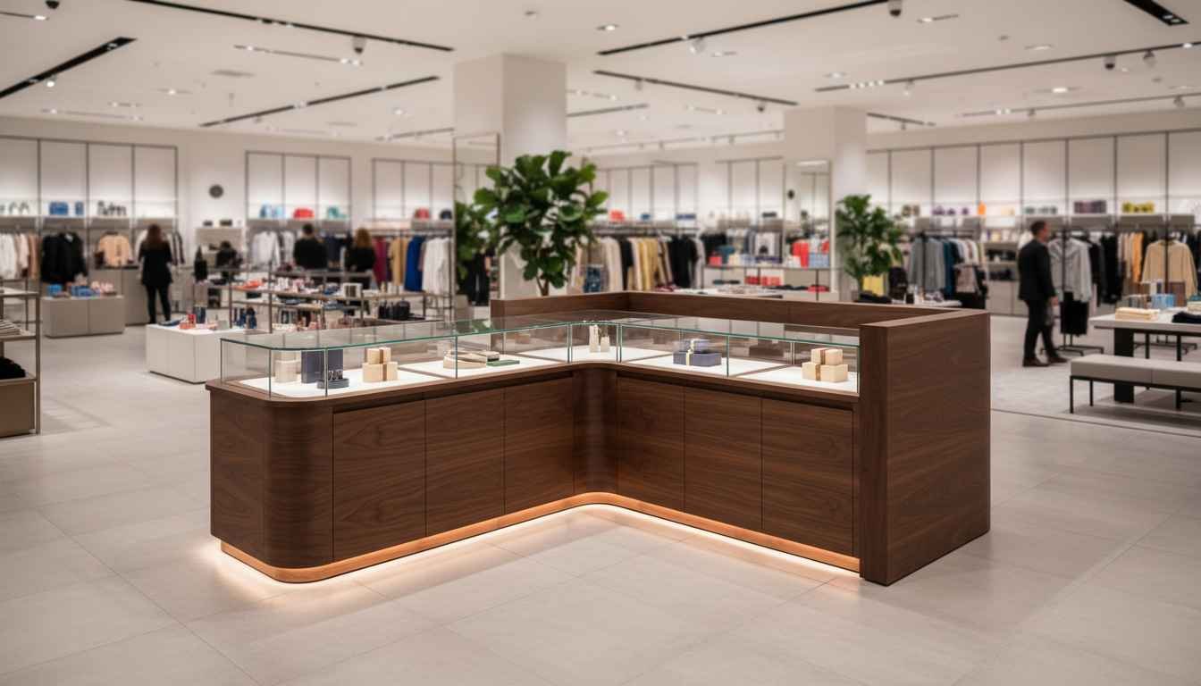 l shaped retail counter