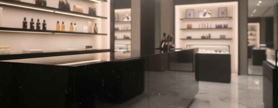 black retail counter